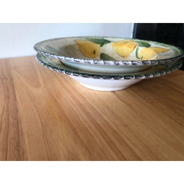 Rustic European Vintage Large Italian Lemon Motif Ceramic Bowls- 2 For Sale - Image 3 of 6