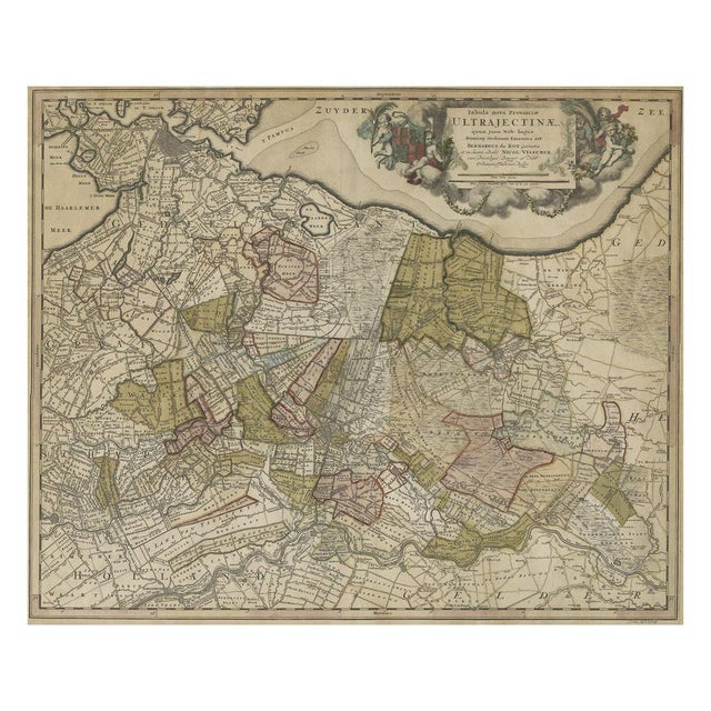 Antique map entitled 'Tabula nova Provinciae Ultrajectinae quam jussu Nob: Hujus Dominij Ordinum Emensus est Bernardus du...