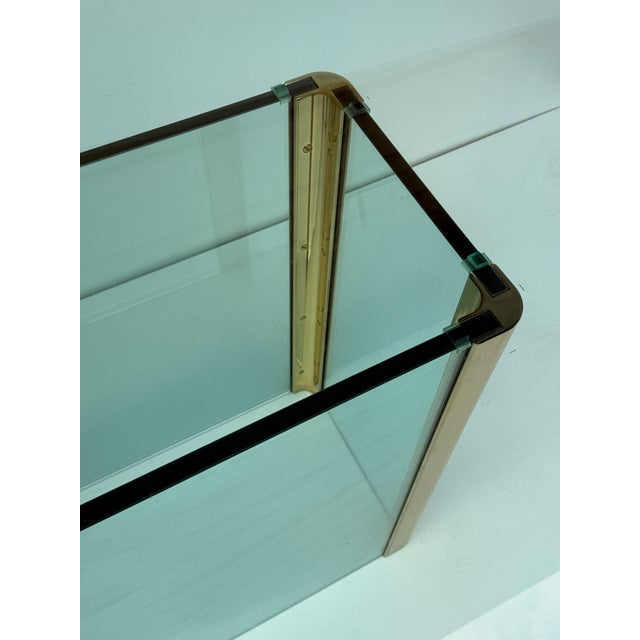 Metal 1970s Leon Rosen for Pace Collection Glass and Brass Dining Table For Sale - Image 7 of 12