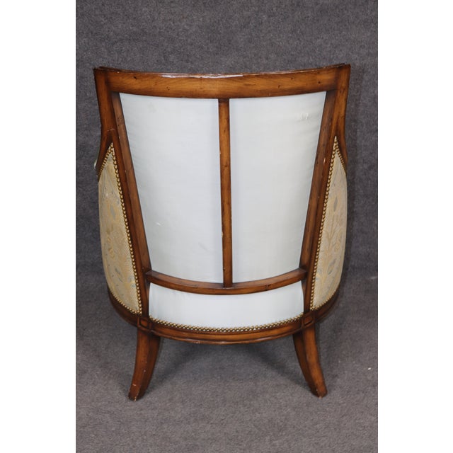 Randolph & Hein French Louis XVI Bergere Chair in Walnut by Rudolph & Hein of New York For Sale - Image 4 of 11