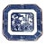 Antique Blue White Octagonal Dish Bamboo Floral Trinket Plate For Sale