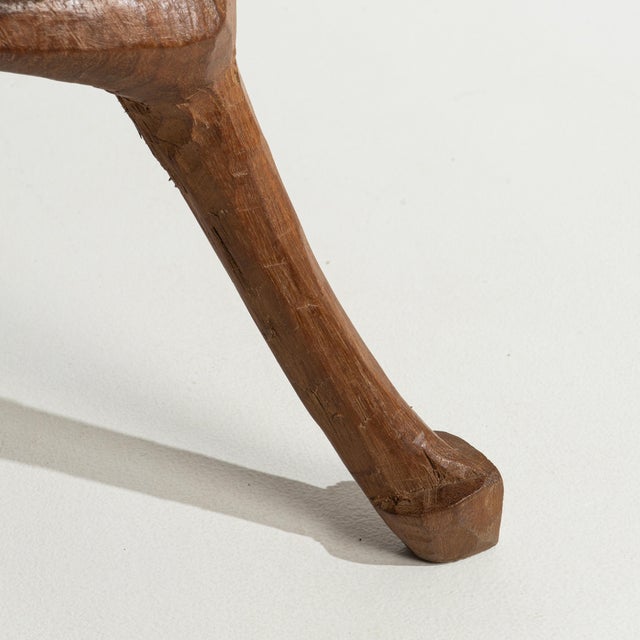 African 20th Century African Carved Wood Coffee Table with Base For Sale - Image 3 of 13
