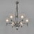 HUBERT PETITOT A large French 1930-35 art deco chandelier in nickel plated solid brass or bronze by the famous Paris based...