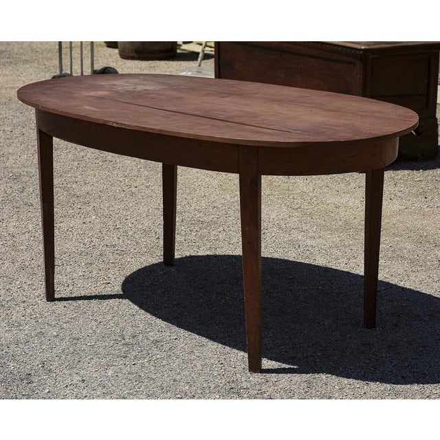 Oval Table in Cherry Wood with Pin Base, 1800s For Sale - Image 3 of 9