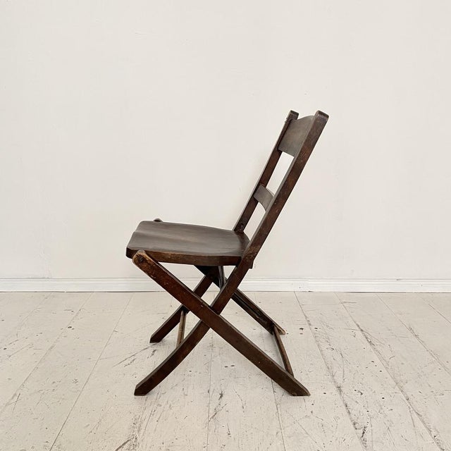 Wood Art Deco Folding Chairs, 1930, Set of 4 For Sale - Image 7 of 15