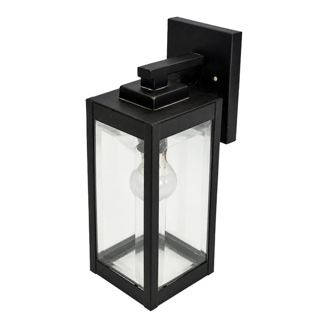 Quoizel Black Steel Porch Wall Light Lanterns Art Modern Contemporary For Sale