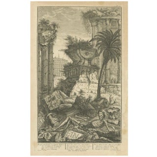 Charpentier, Julius Caesar's Ruins and Skeleton, 1757, Engraving For Sale