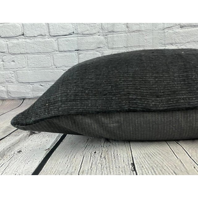 16 x 24 Hemp Pillow Turkish Cushion Natural Black Pillow Cushion Cover For Sale - Image 4 of 4