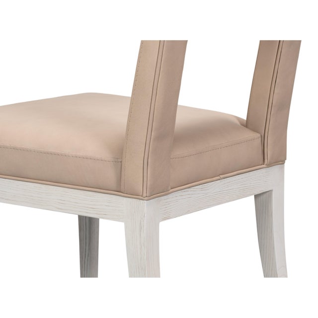 Animal Skin Keyhole Back Leather Dining Chairs, Set of 2 For Sale - Image 7 of 12