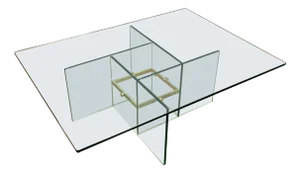 Glass & Brass Coffee Table from Fontana Arte, Italy, 1970s