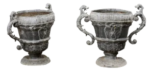 18th Century French Pair Lead Urn Planters