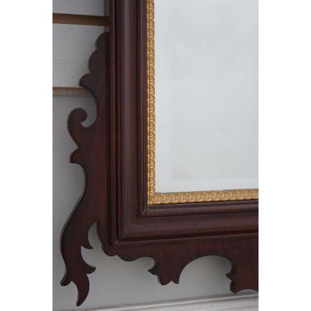 1980s Mahogany Chippendale Style Wall Mirror For Sale - Image 5 of 12