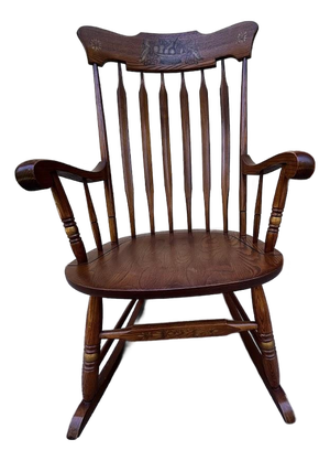 1980s Hitchcock Oak Rocking Chair
