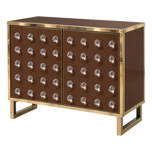 Chocolate Brown Dry Bar with Clear Murano Spheres from Justfurnituress SRL For Sale