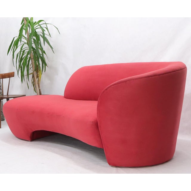 Red Red Suede Weiman Preview Chaise Lounge Cloud Sofa For Sale - Image 8 of 14