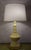 1940s Pair of Spanish Yellow Ceramic Lamps With Gilt Bases For Sale - Image 5 of 8
