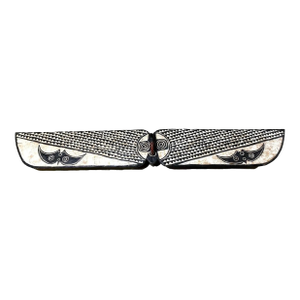 Vintage African Horizontal Butterfly Black & White Mask Burkina Faso 79" W