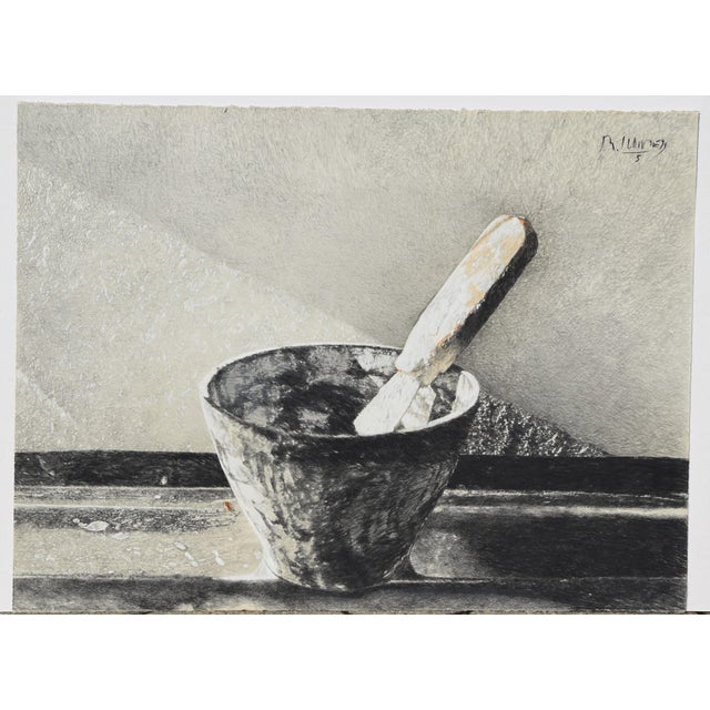 Postmodern Reiner Schwarz, The Spatula, 1999, Charcoal and Crayon on Handmade Paper For Sale - Image 3 of 17