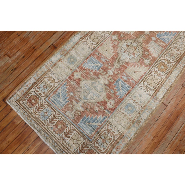 Terracotta Persian Antique Runner - 3' x 14'3" For Sale - Image 13 of 18