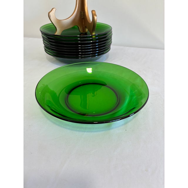 Vintage Emerald Green Glass Bowls - Set of 11 For Sale - Image 10 of 11