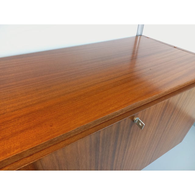 Vintage Wall-Mounted Bookcase with Secretaire Bar by Guariche Mortier Motte for Arp Minvielle, 1960s For Sale - Image 9 of 18