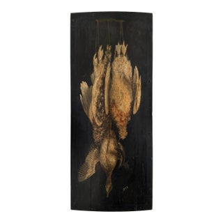 19th Century English Painted Upland Hunt Still Life Panel For Sale
