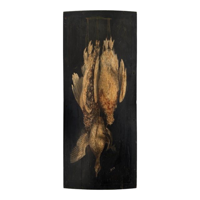 19th Century English Painted Upland Hunt Still Life Panel For Sale