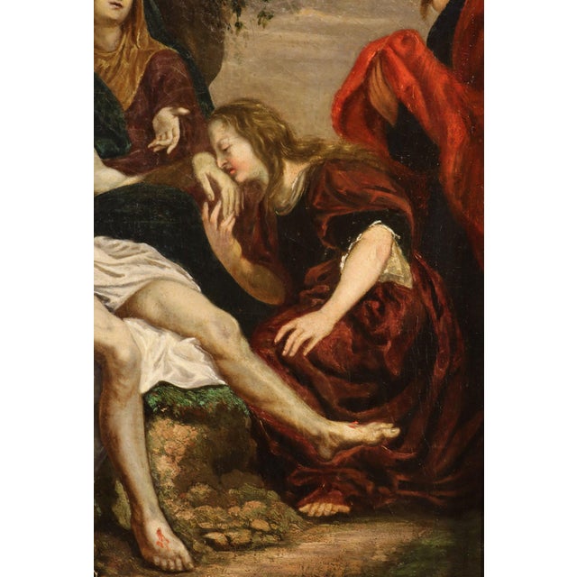 Follower of Anthoon Van Dyck, Lamentation of Christ, 1720, Oil on Canvas, Framed For Sale - Image 6 of 14
