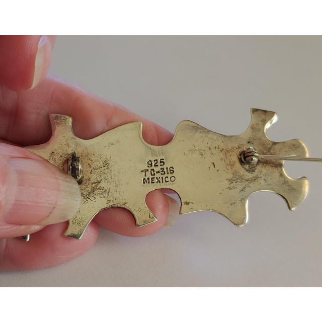Contemporary Post Modernist Signed Taxco Sterling Puzzle Pieces Brooch Pin For Sale - Image 3 of 3