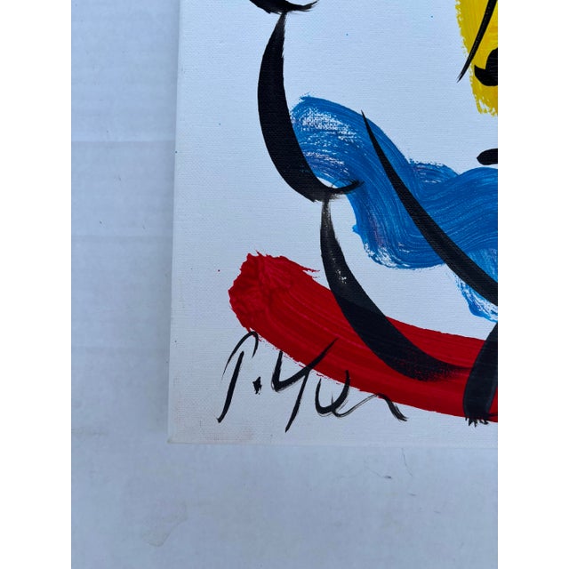 Abstract Geometric Portrait Painting on Canvas. Peter Robert Keil, a German artist born in 1942, has led a life immersed...