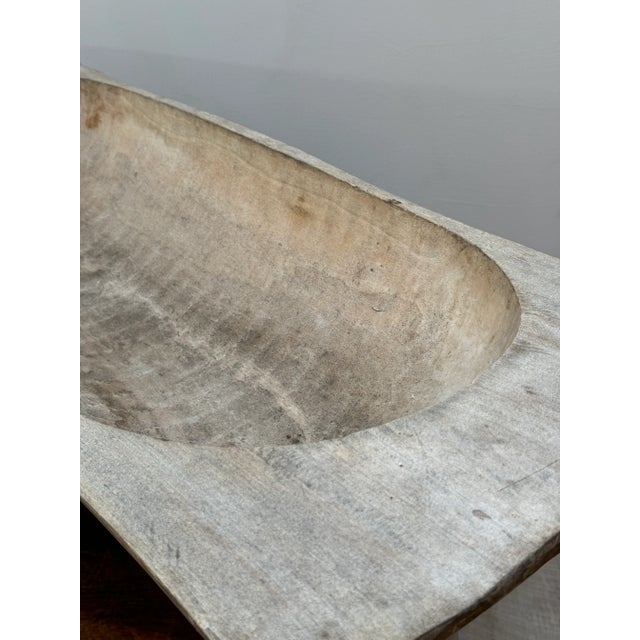 Brown XL Antique Sculptural Wooden Hand Carved Dough Bowl For Sale - Image 8 of 12