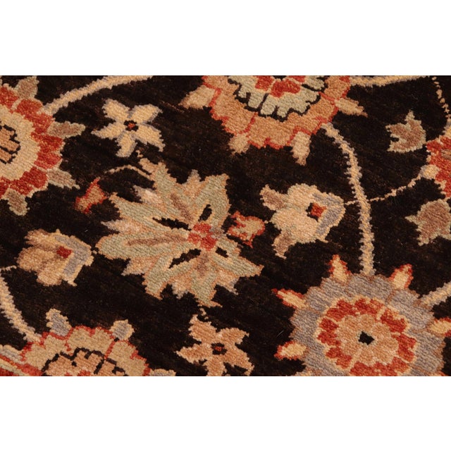 1990s Shabby Chic Ziegler Brown Beige Hand-Knotted Wool Rug - 7'11'' X 9'10'' For Sale - Image 5 of 8