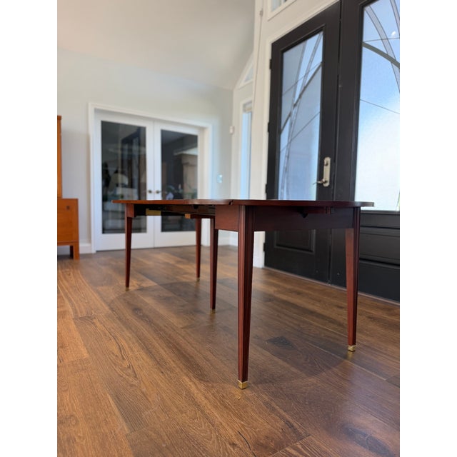1990s 1990s Henkel-Harris Wild Black Cherry Double Drop-Leaf Dining Table With Three Leaves & Original Storage Carton, Style No. 2238 For Sale - Image 5 of 13