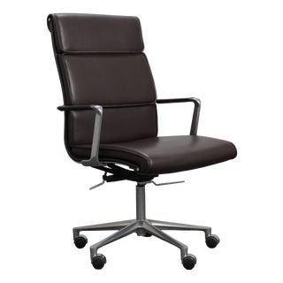 Una Leather Office Chair by ICF, Italy, 1990s For Sale