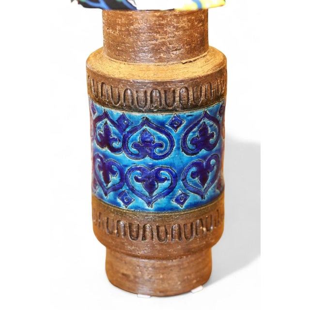 Mid-Century Modern Base Lamp in Brown and Turquoise Ceramic from Bitossi, 1960s For Sale - Image 3 of 10