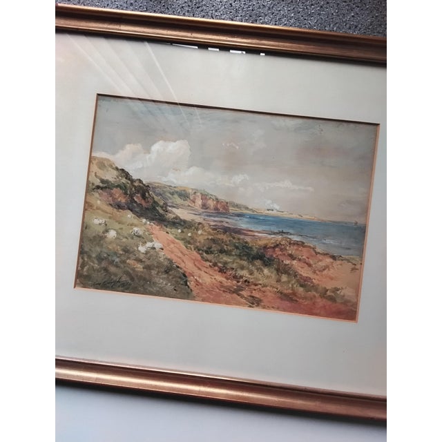 19th Century Samuel Bough, Coastal Landscape, 1874, Watercolor For Sale - Image 5 of 5