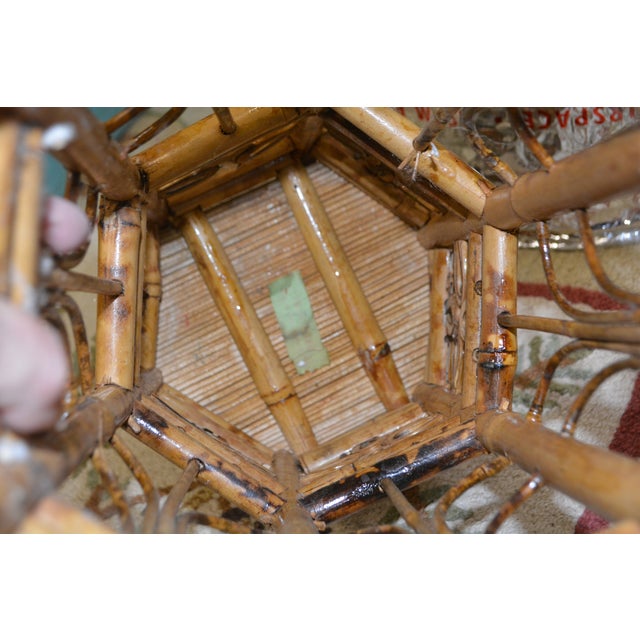 Vintage Bamboo Hexagonal Plant Stand / Table For Sale - Image 11 of 12
