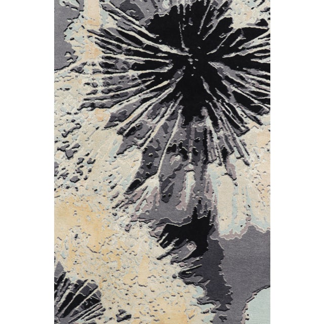 2010s Rug & Kilim’s Contemporary Rug in Gray With Abstract Floral Pattern “Dandelion” For Sale - Image 5 of 8