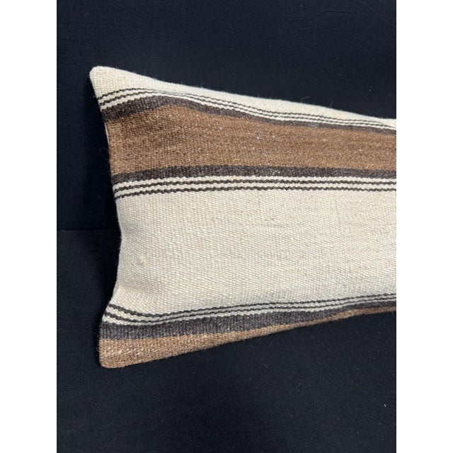 Turkish Hemp Pillow Cushion Natural Beige Brown Cushion Cover 14"x40" #30513 Enhance your home decor with our Kilim Pillow...