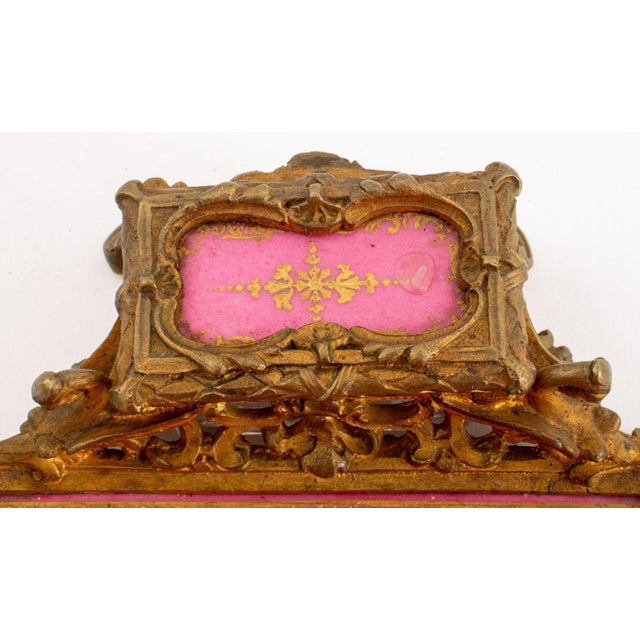 Rococo Style Porcelain & Gilt Bronze Inkwell For Sale - Image 4 of 10