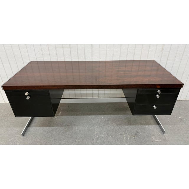 Mid-Century Modern Mid-Century Modern Hugh Acton Style Rosewood Executive Desk For Sale - Image 3 of 13