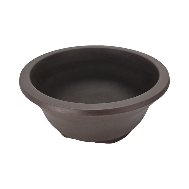Japanese Chinese Tokoname Yixing Clay Bonsai Pot Round Basin Planter 11.5" For Sale - Image 3 of 10