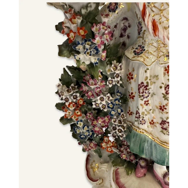 Ceramic Pair of 18th Century Ranelagh Dancers Derby Candle Holders in the Form of a Dancing Couple For Sale - Image 7 of 12