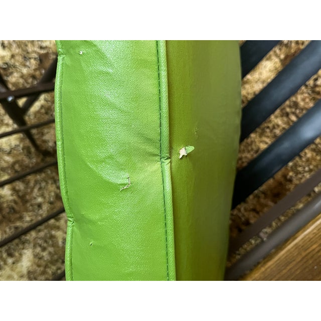 1960s Mid-Century Modern High-Back Avocado Green Vinyl Lounge Chair For Sale - Image 12 of 16