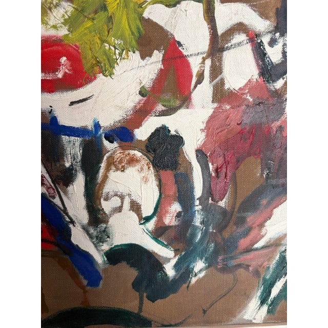 1950s Vintage Abstract Expressionist MCM Oil Painting on Canvas, Framed, Robert Ludwig, 1954 For Sale - Image 5 of 10