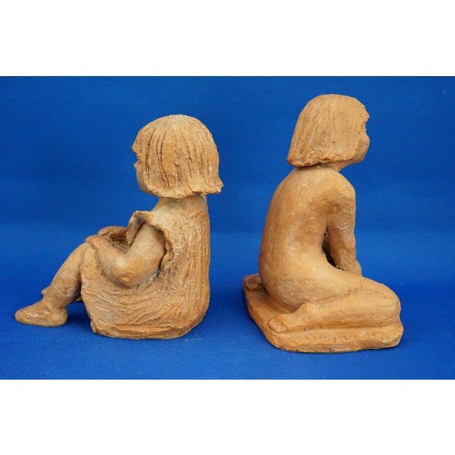 Terracotta Sculptures of Girls by Rosetta Calligaris, 1996, Set of 2 For Sale - Image 3 of 18