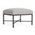 Brown Jordan Venetian Ottoman in Black Jade with Iron Stripe Cushions For Sale