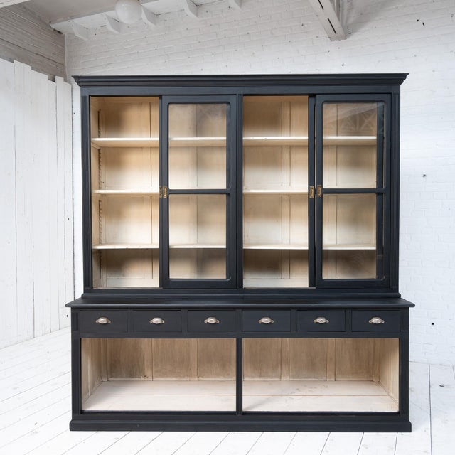 Vintage Sliding-Door Bookcase, 1940 For Sale - Image 3 of 13