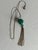 Vintage Faceted Emerald Green Glass Pendant Tassle Necklace For Sale - Image 11 of 15