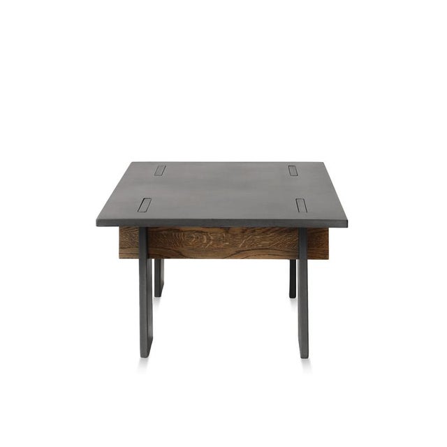 Arnold Coffee Table with Dark Concrete and Dark Oak Wedges by Eberhart Furniture For Sale - Image 4 of 8